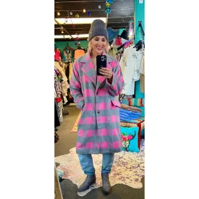 Pink Plaid Coat