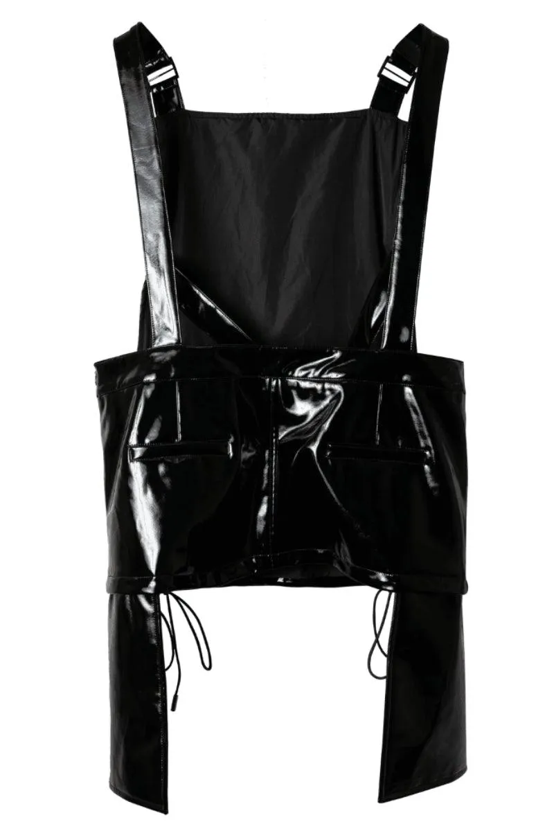 Printing Leather Suspender Coat