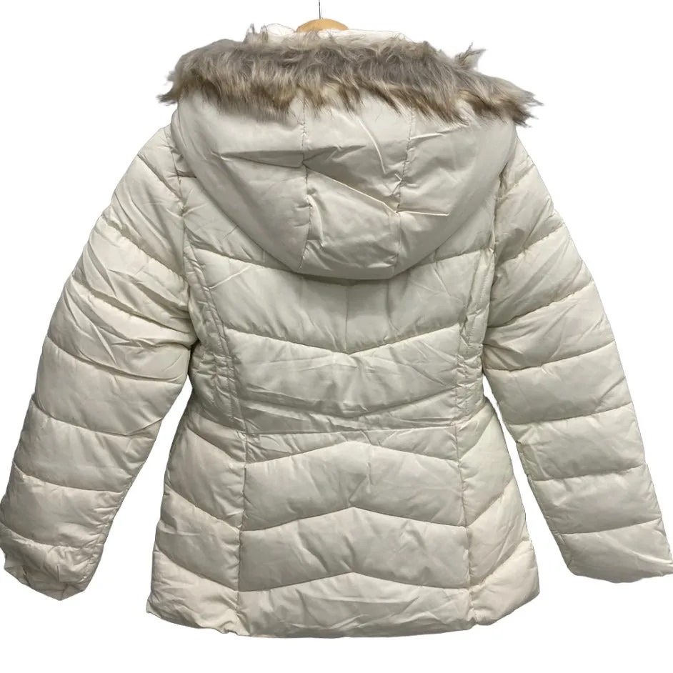 Queue cream puffer hood jacket