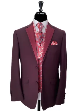 ROBERT SIMON Maroon Dot 5 Piece Wedding Suit