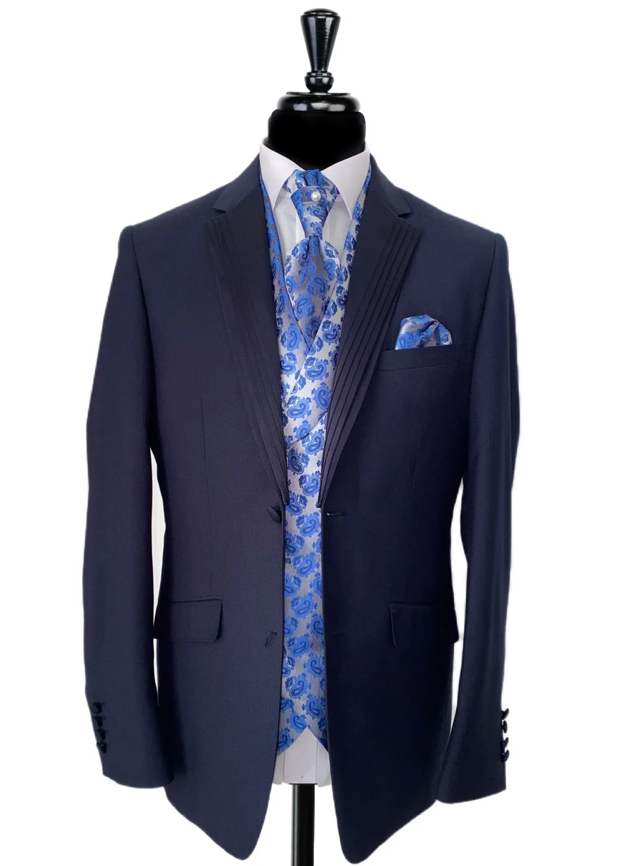 ROBERT SIMON Navy Dot 5 Piece Wedding Suit