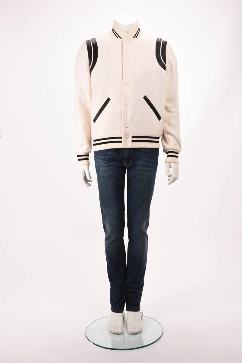 Saint Laurent Cream Wool & Lambskin Teddy Jacket FR 50