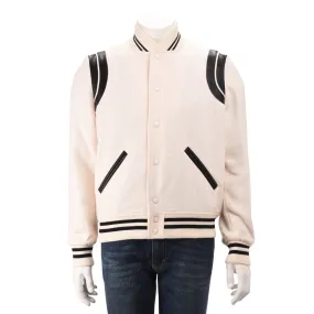 Saint Laurent Cream Wool & Lambskin Teddy Jacket FR 50