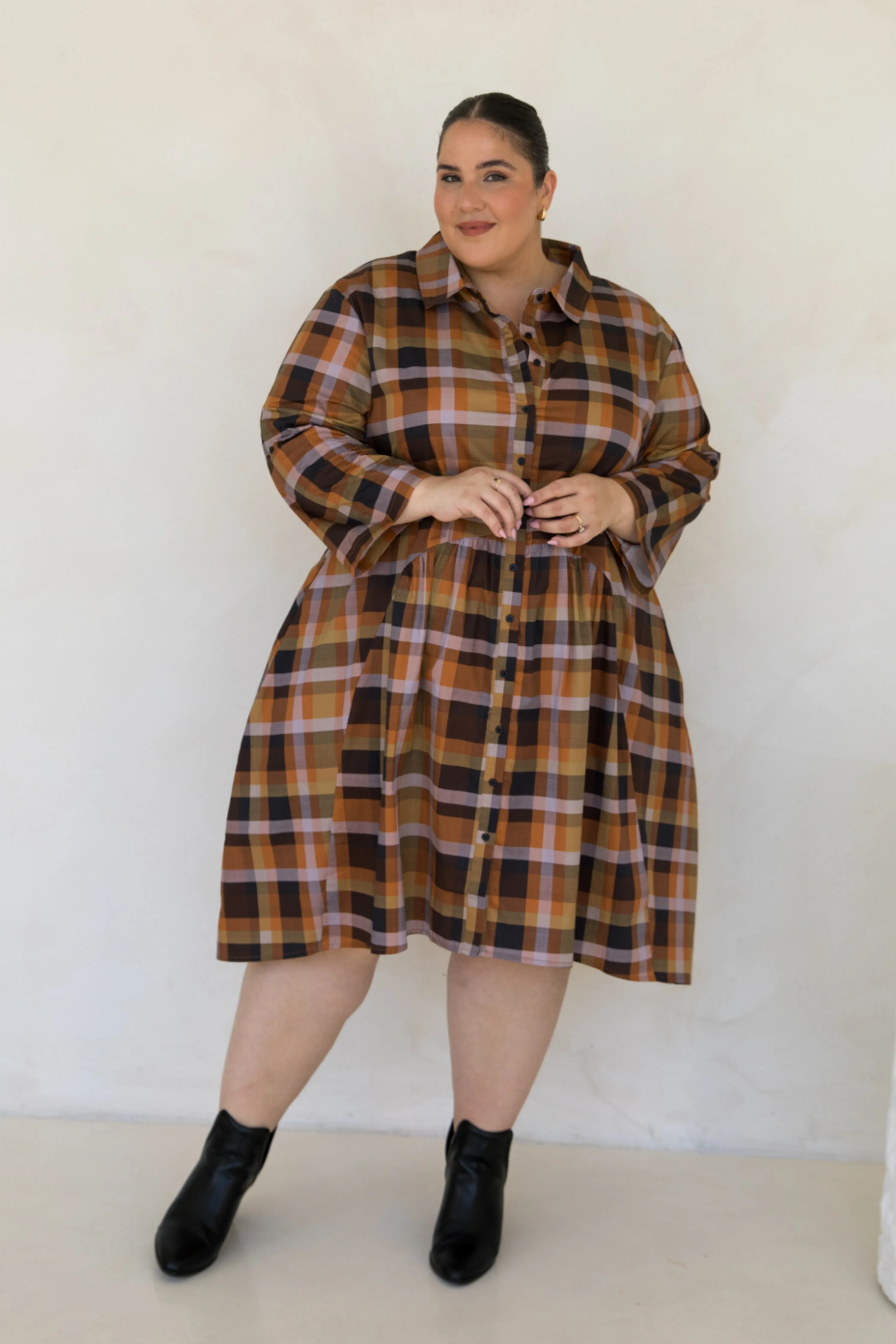 Soho Shirt Dress in Fall Check