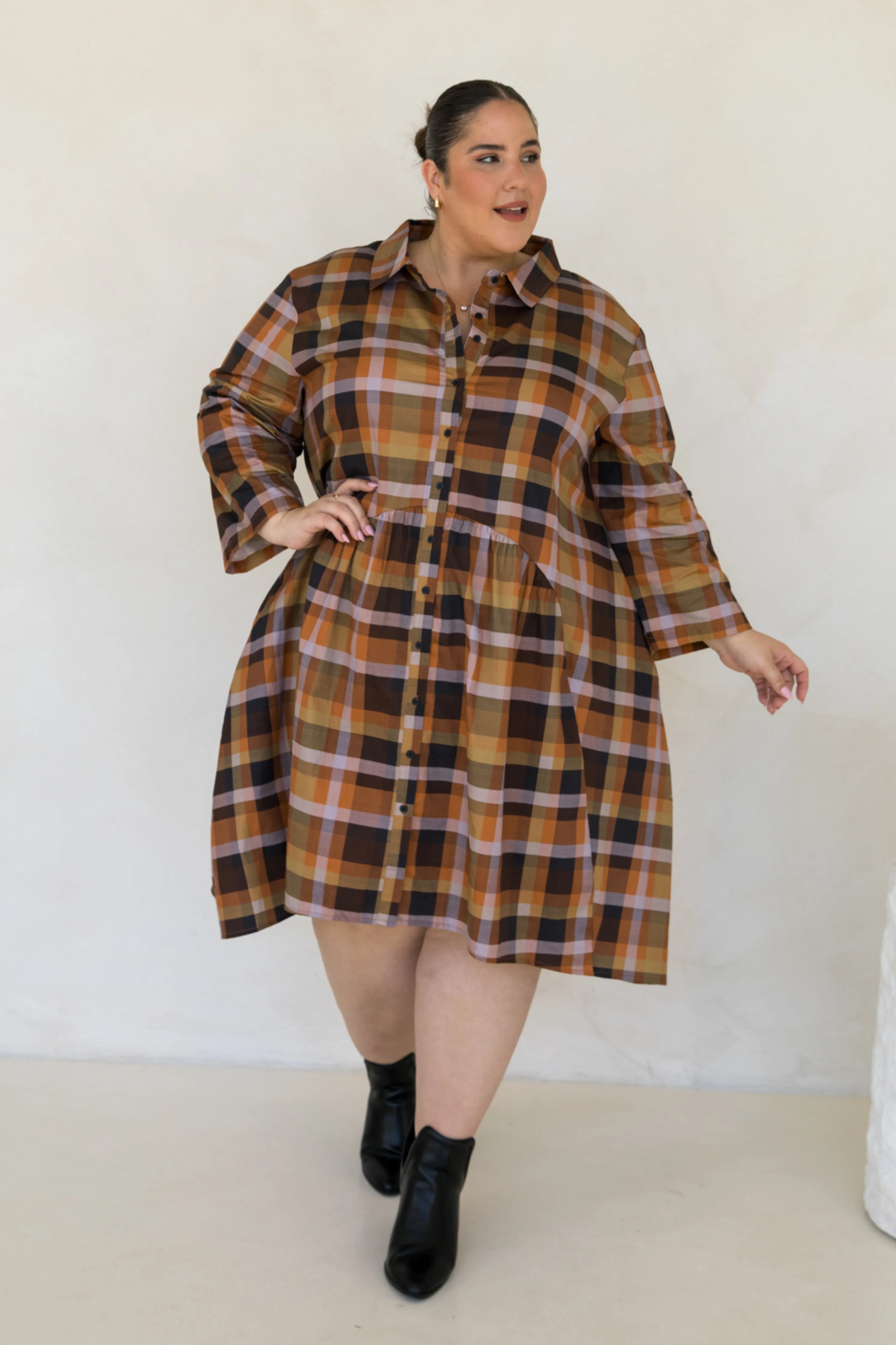 Soho Shirt Dress in Fall Check