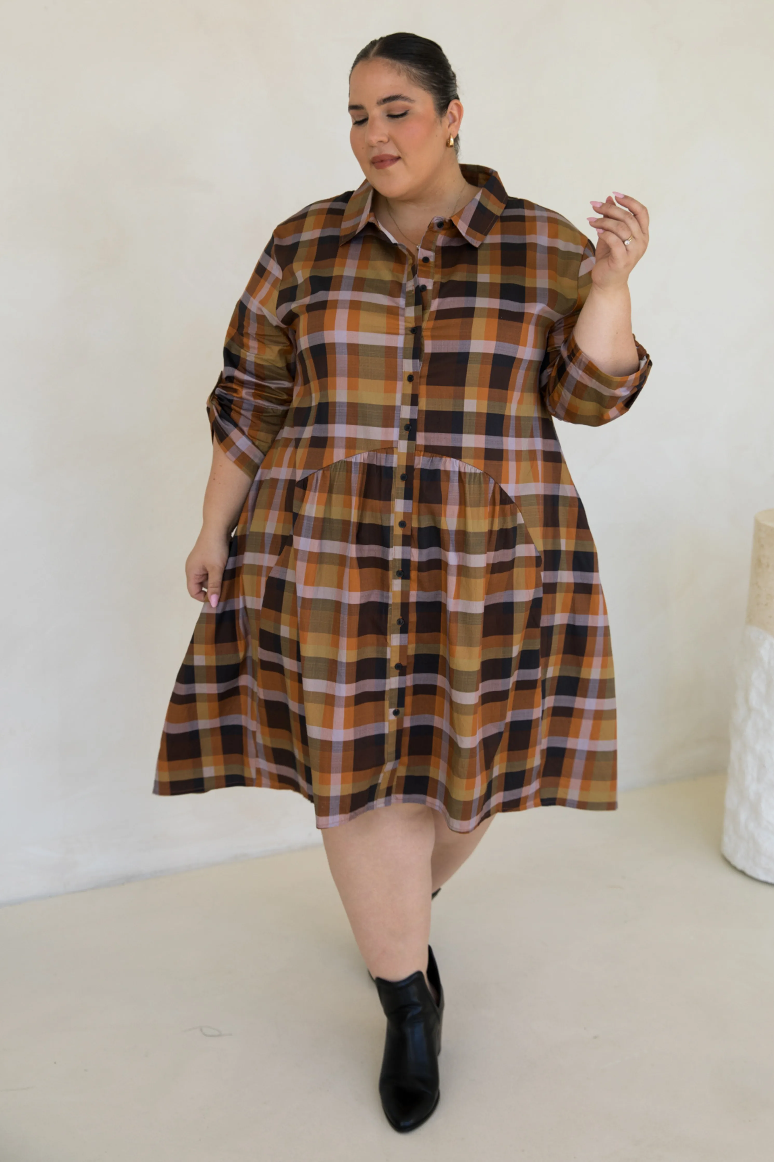 Soho Shirt Dress in Fall Check