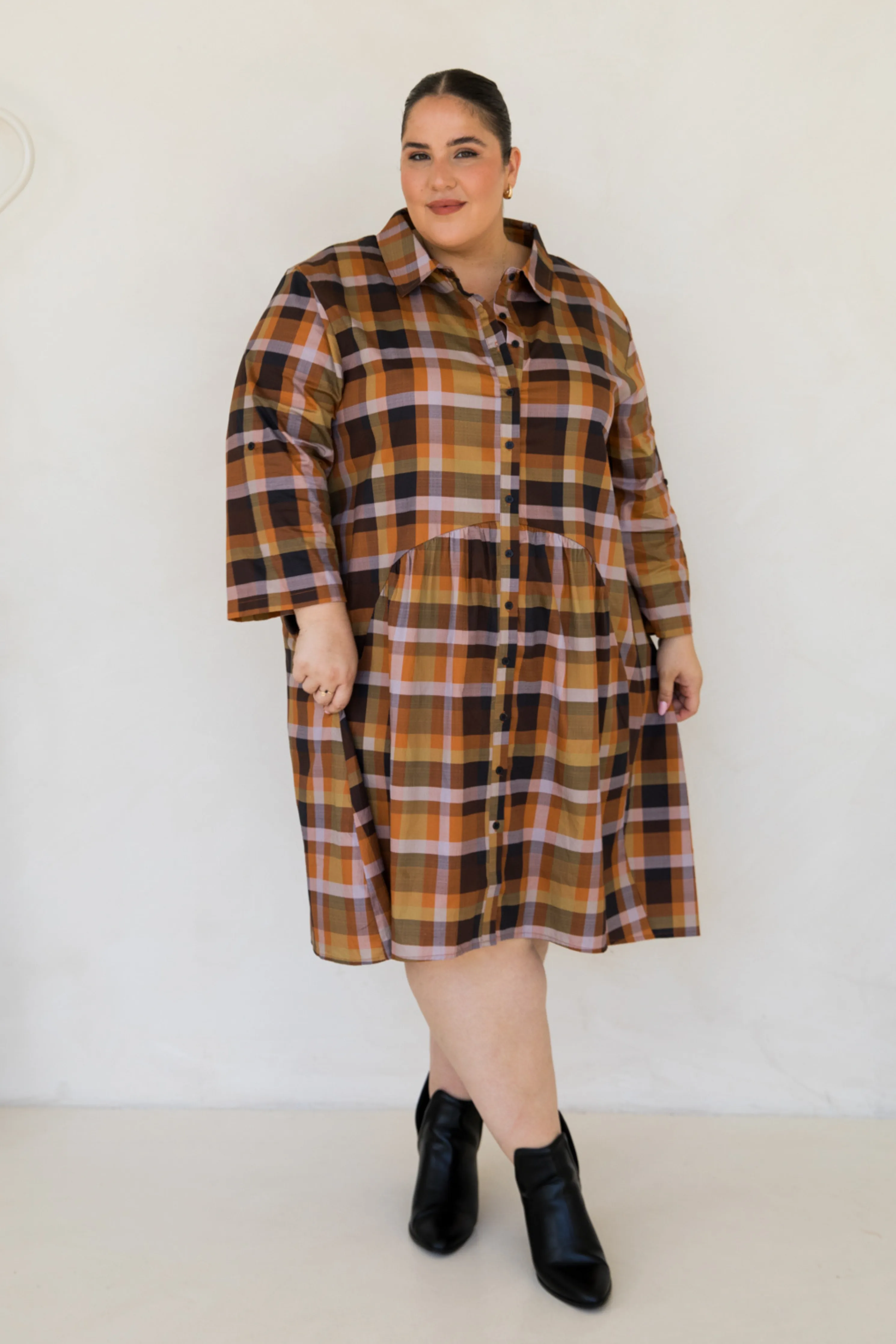 Soho Shirt Dress in Fall Check