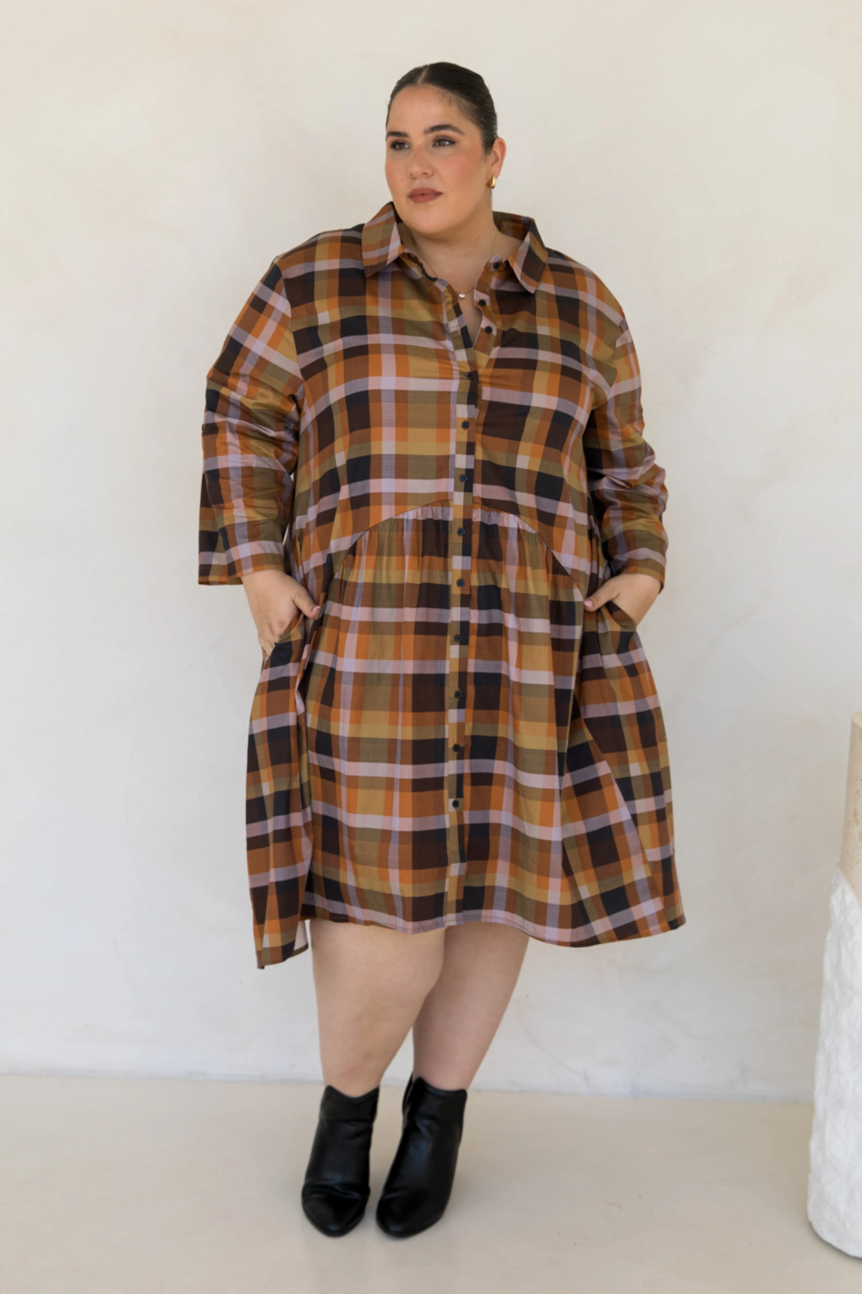 Soho Shirt Dress in Fall Check