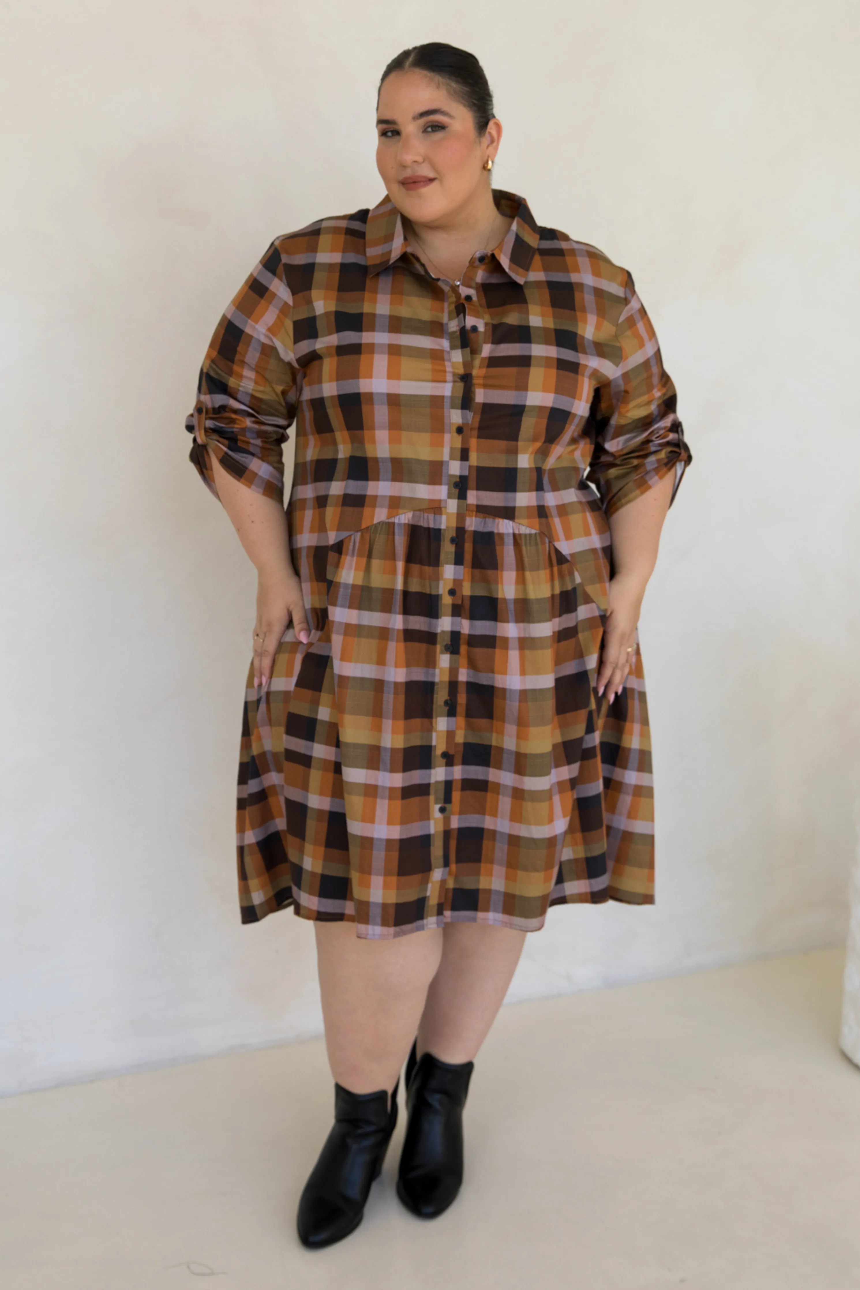 Soho Shirt Dress in Fall Check