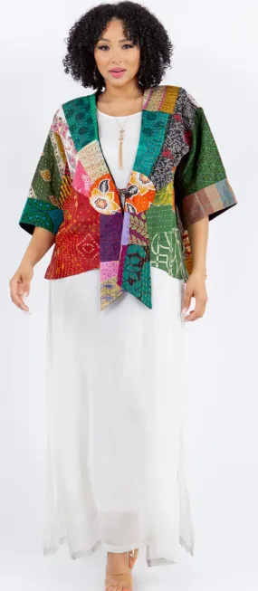 Somewhere Over the Rainbow Kantha Boho Chic Flirty Fashionista Jackets