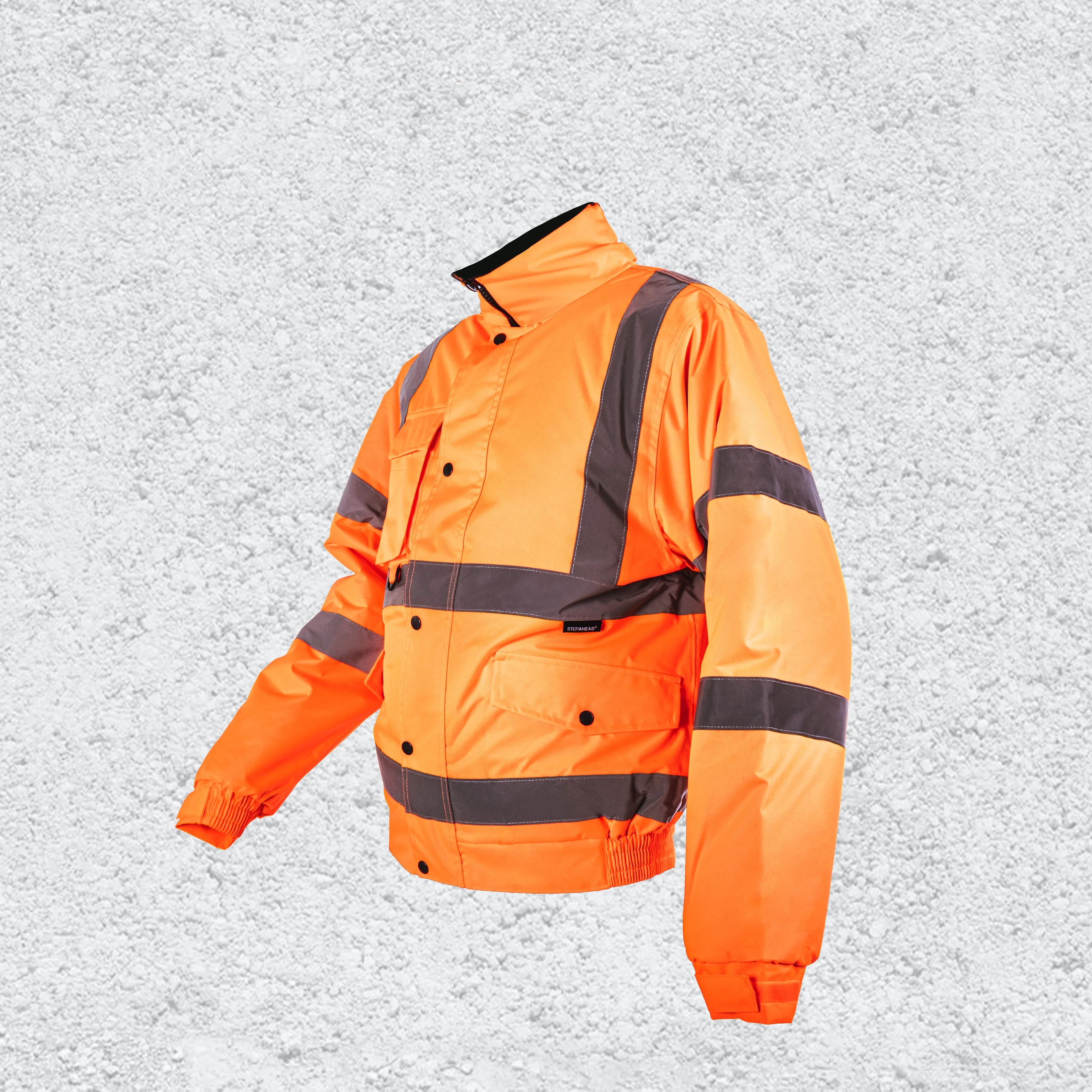 Step Ahead Hi Visibility Orange Bomber Jacket