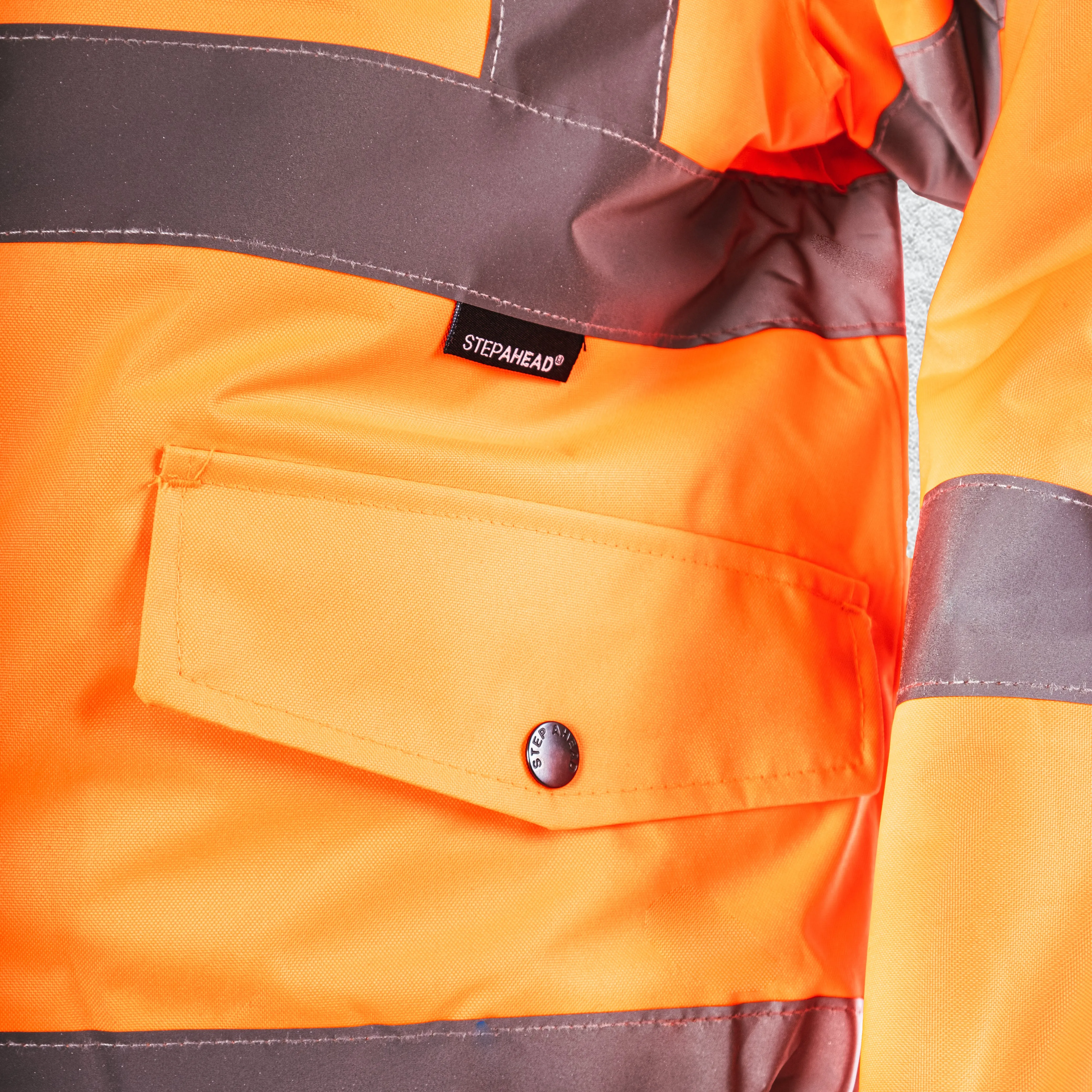 Step Ahead Hi Visibility Orange Bomber Jacket