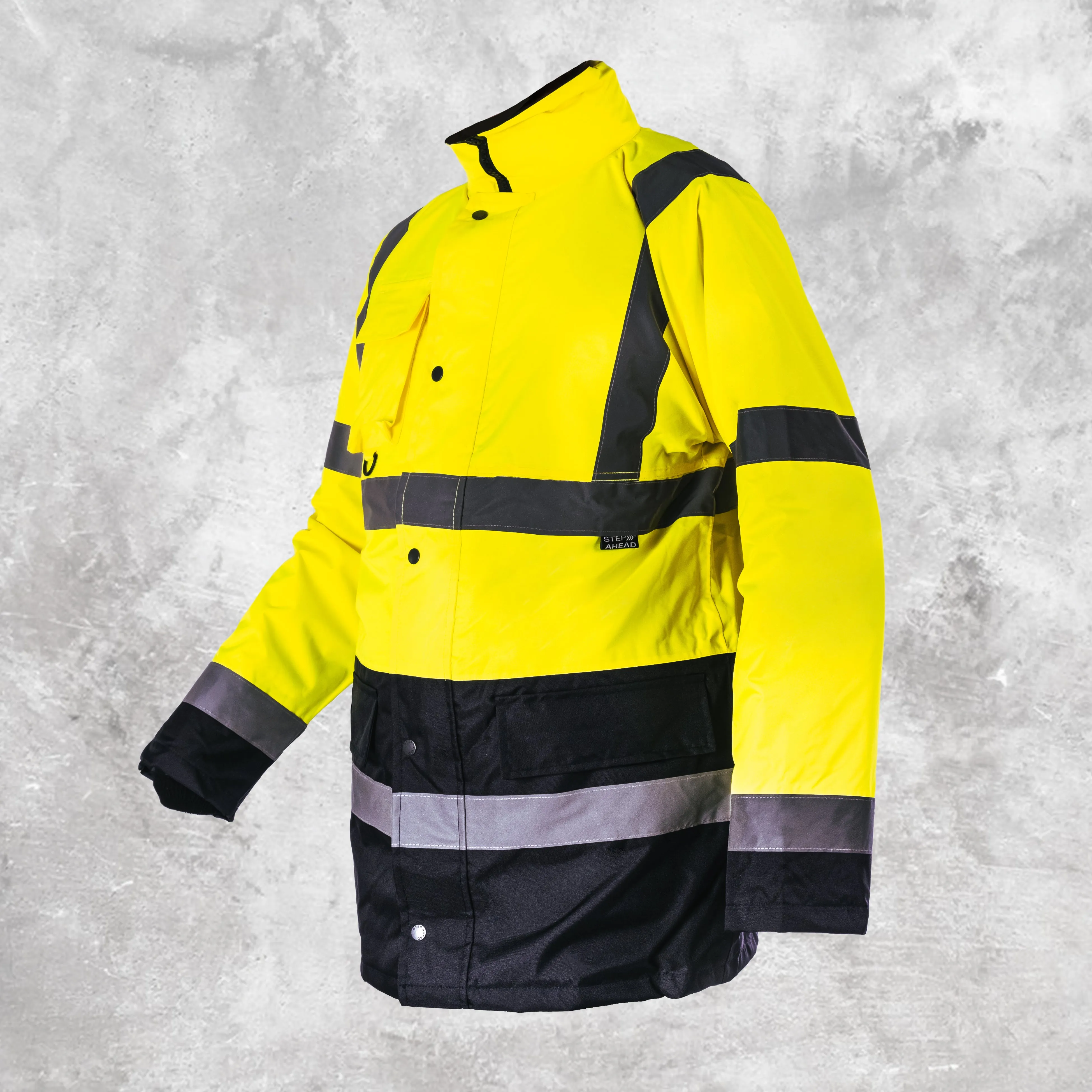 Step Ahead Hi Visibility Yellow/Navy Two Tone Parka Jacket