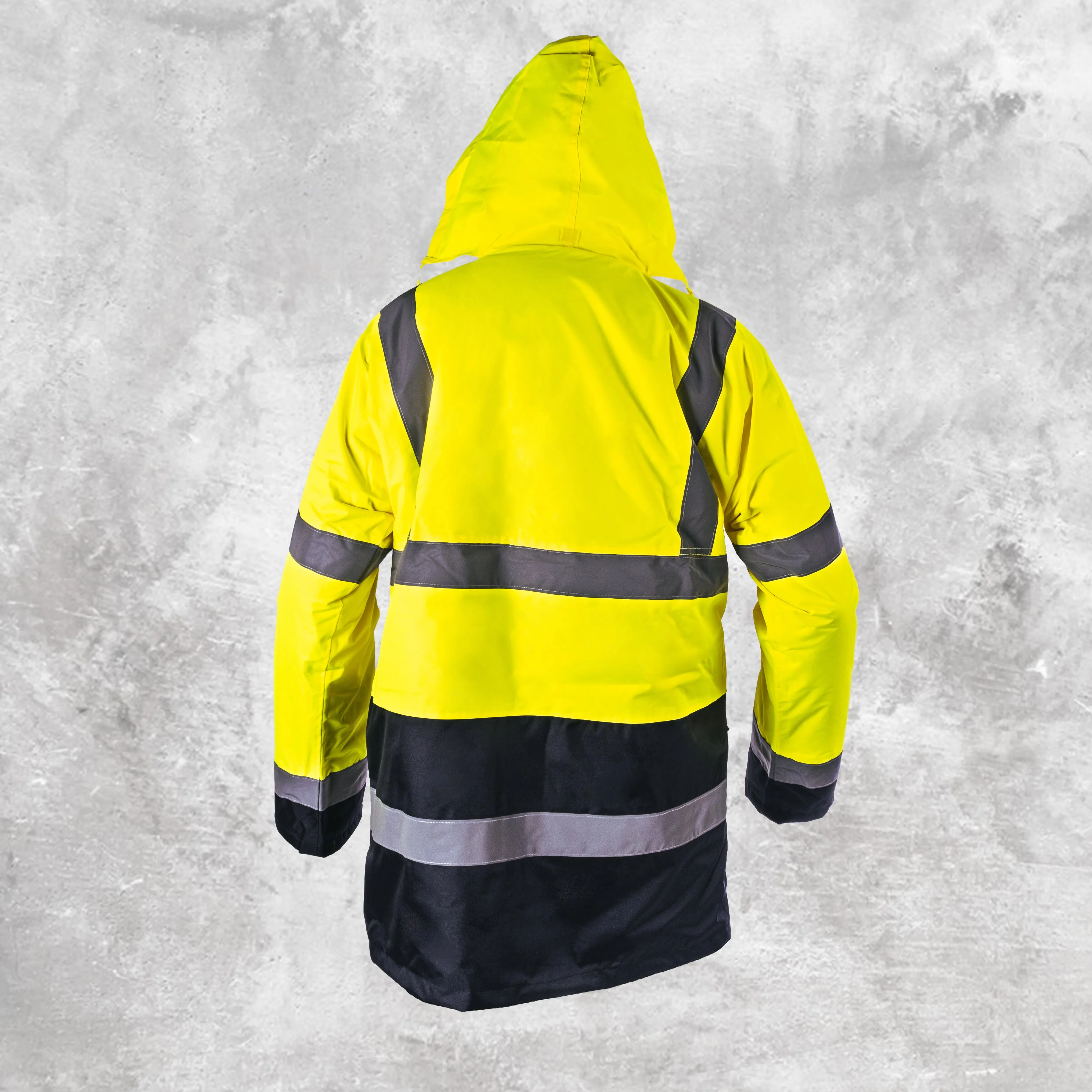 Step Ahead Hi Visibility Yellow/Navy Two Tone Parka Jacket