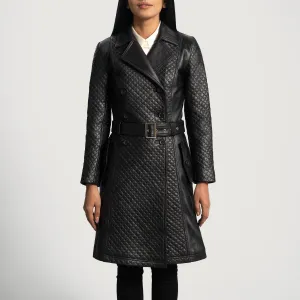 Sweet Susan Black Leather Trench Coat