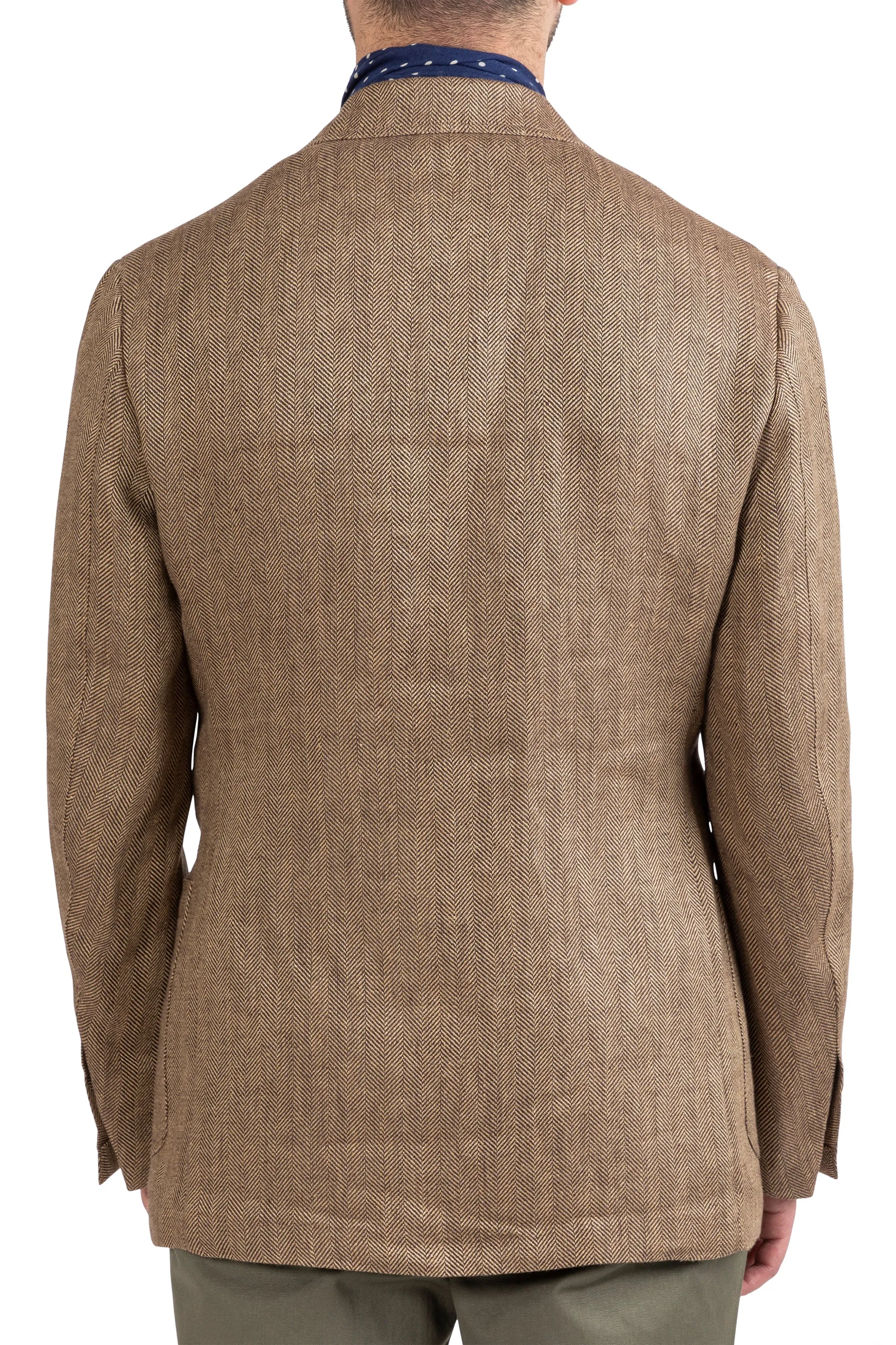 The Armoury Model 16 Brown Solbiati Linen Herringbone DB Sport Coat