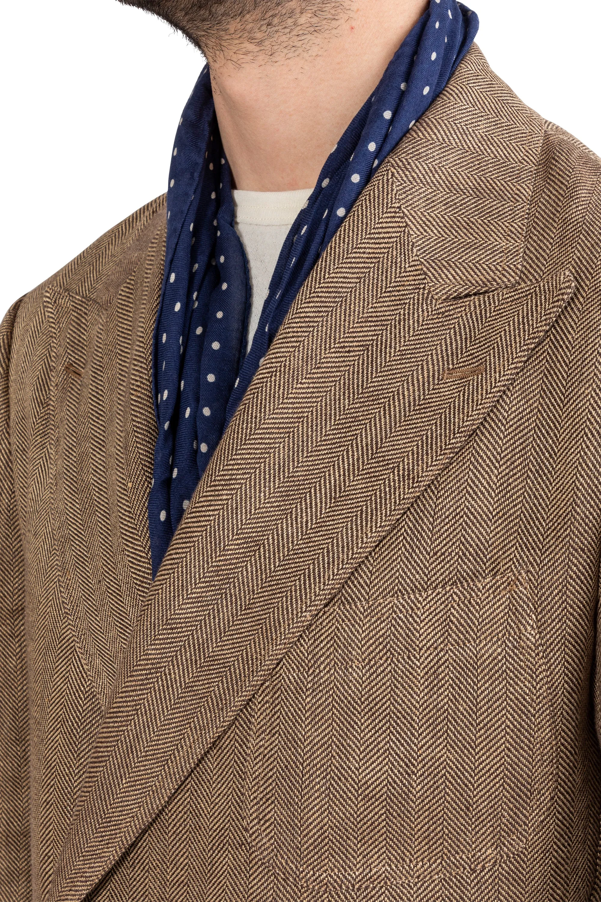 The Armoury Model 16 Brown Solbiati Linen Herringbone DB Sport Coat