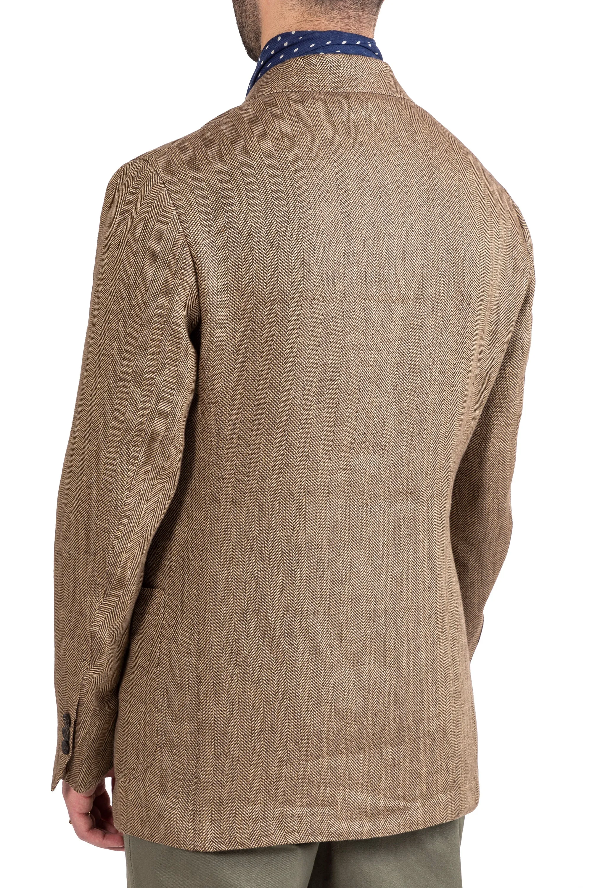 The Armoury Model 16 Brown Solbiati Linen Herringbone DB Sport Coat