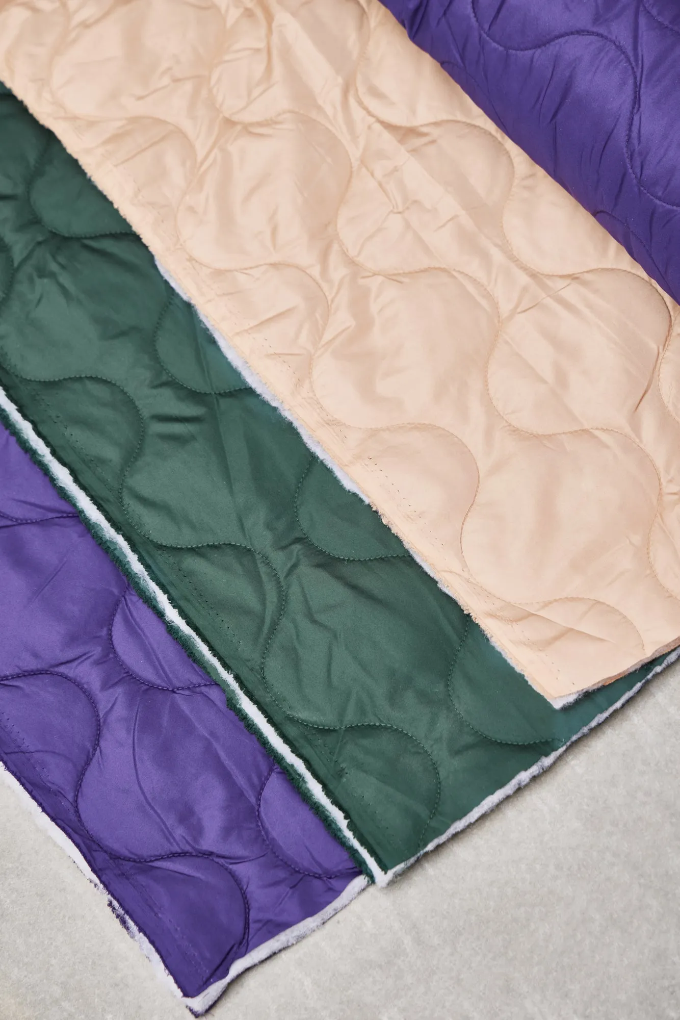 Thermal Quilted Fabric in Plum Waves by Mind the Maker