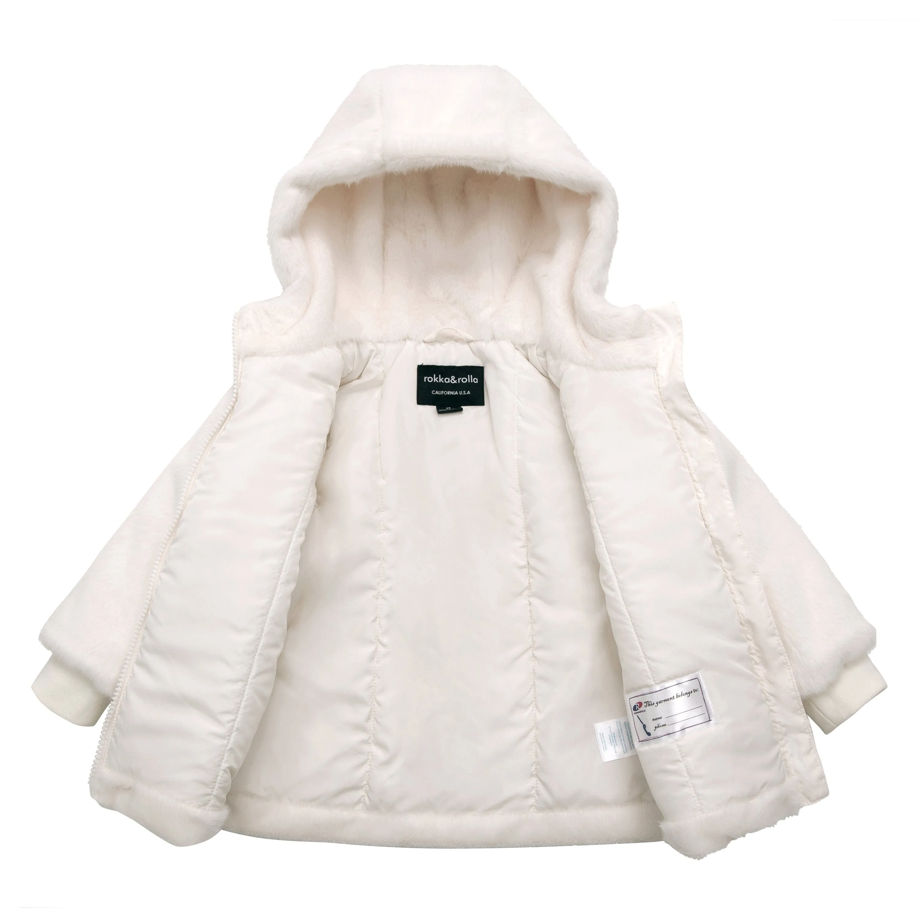 Toddler Girls' Fuzzy Mini Fur Jacket Winter Puffer Coat (2T-5T)