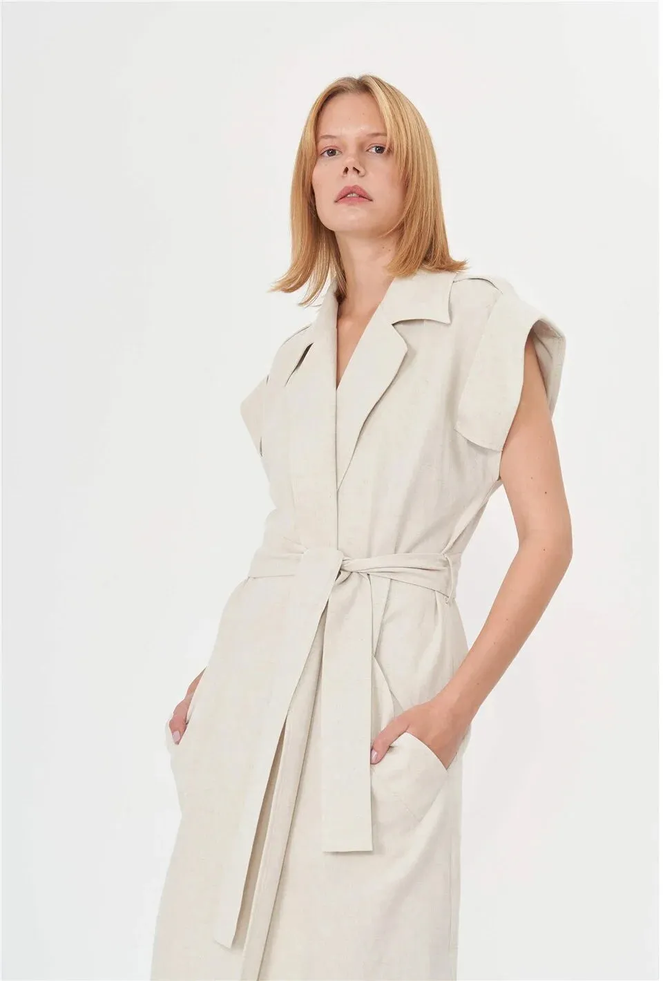 Trench Coat Dress - White