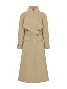 trench coat in beige cotton Gabardine