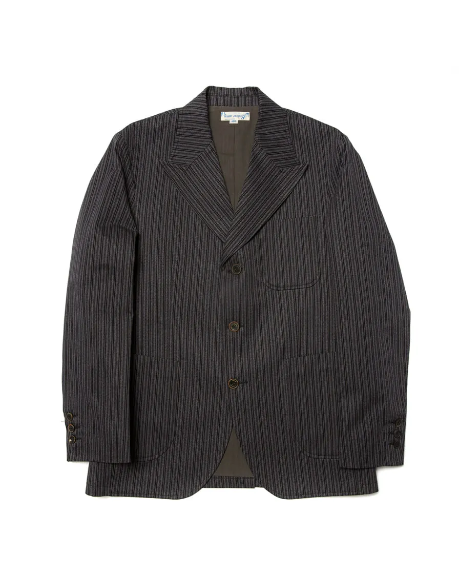 Twist Twill Peaked Lapel Suit Jacket Black