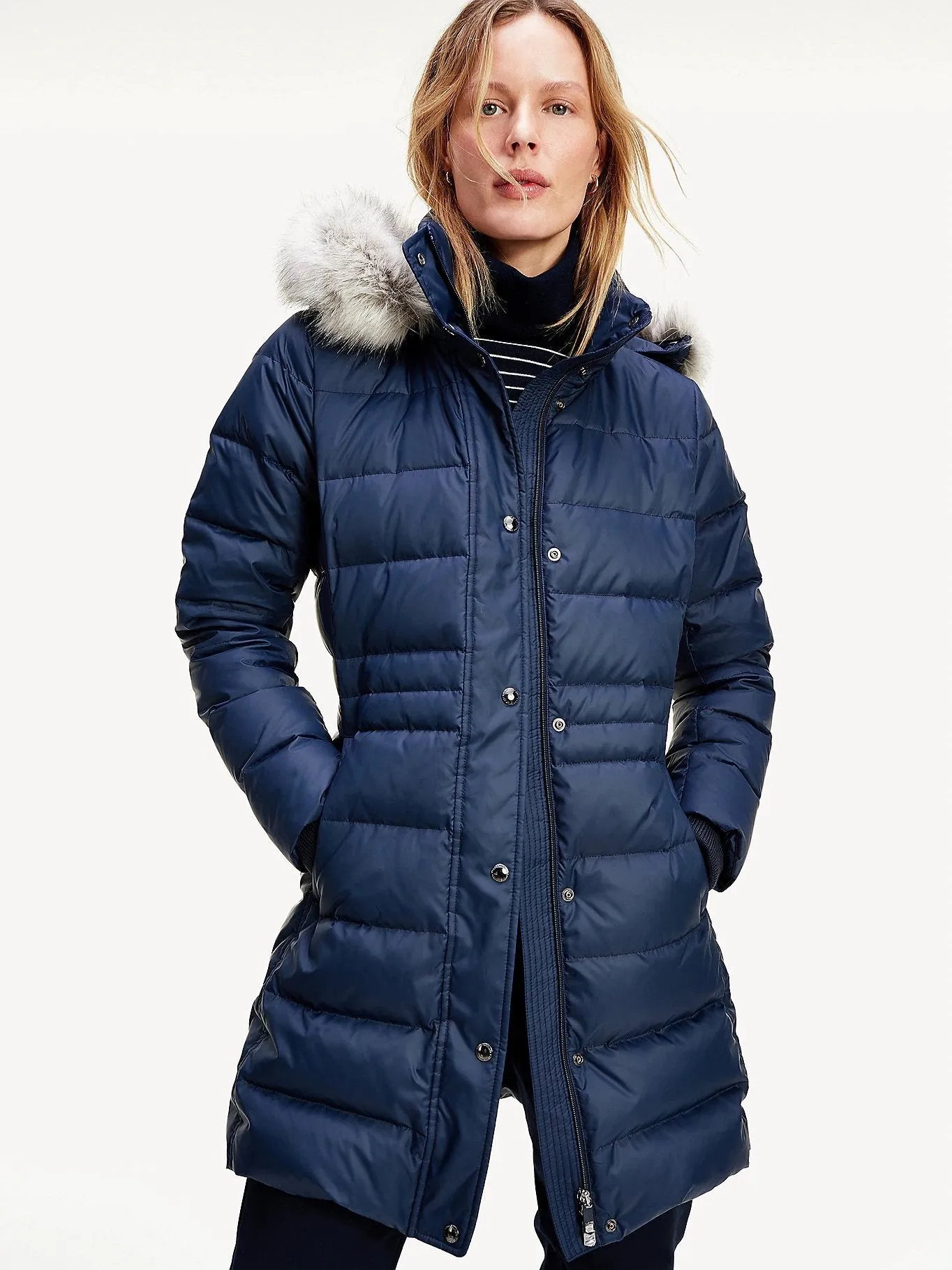 Tyra Down Coat - Navy (Size 6)