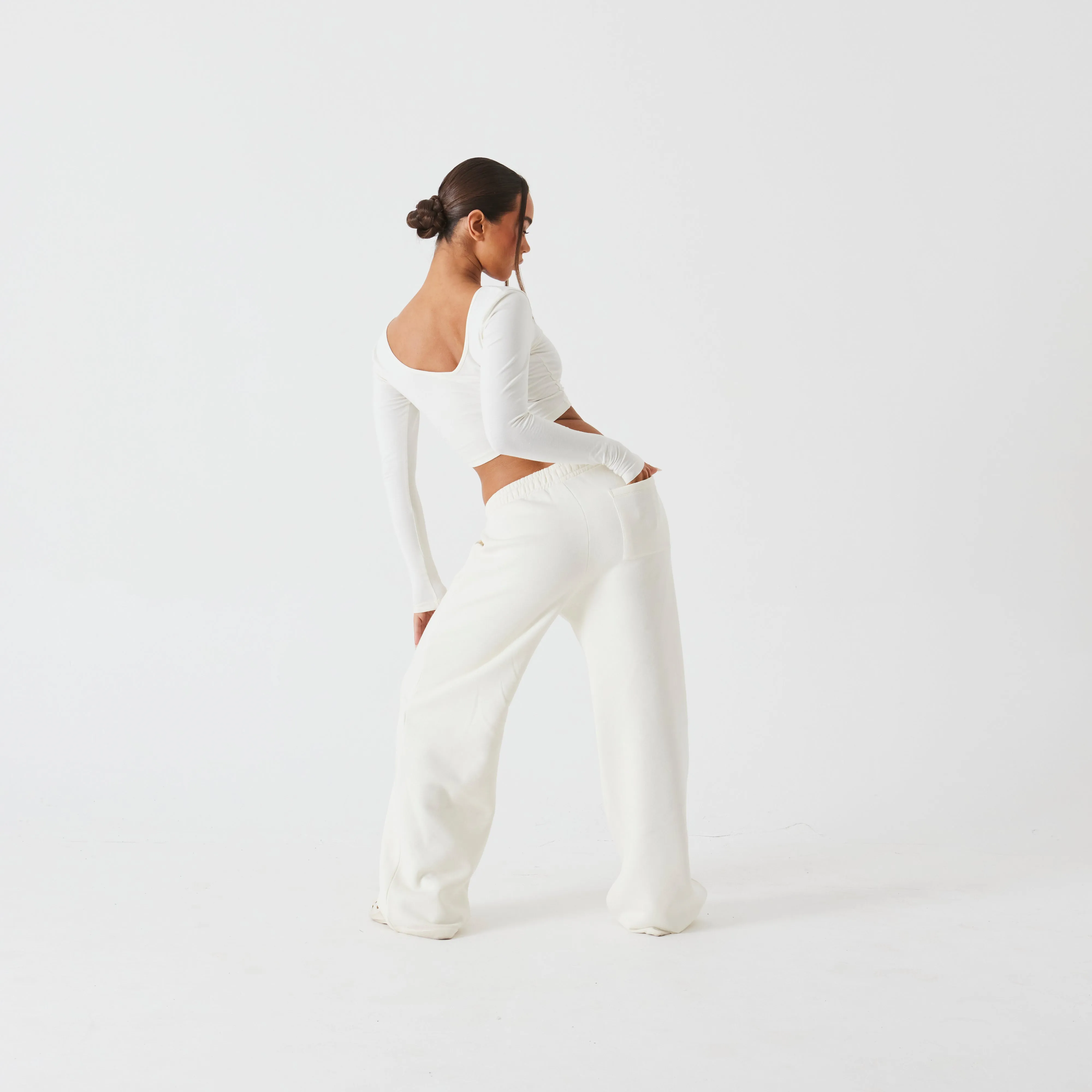 Vanquish Athletics Club Marshmallow Wide Leg Sweatpants