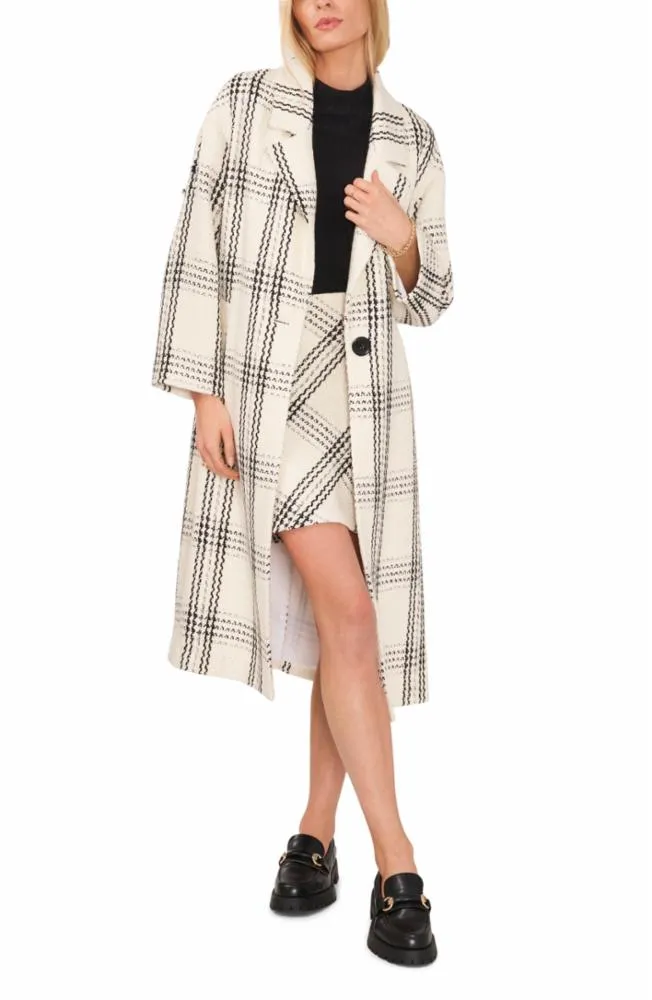 Vince Camuto Apparel SINGLE BUTTON LAPEL COAT NEW IVORY