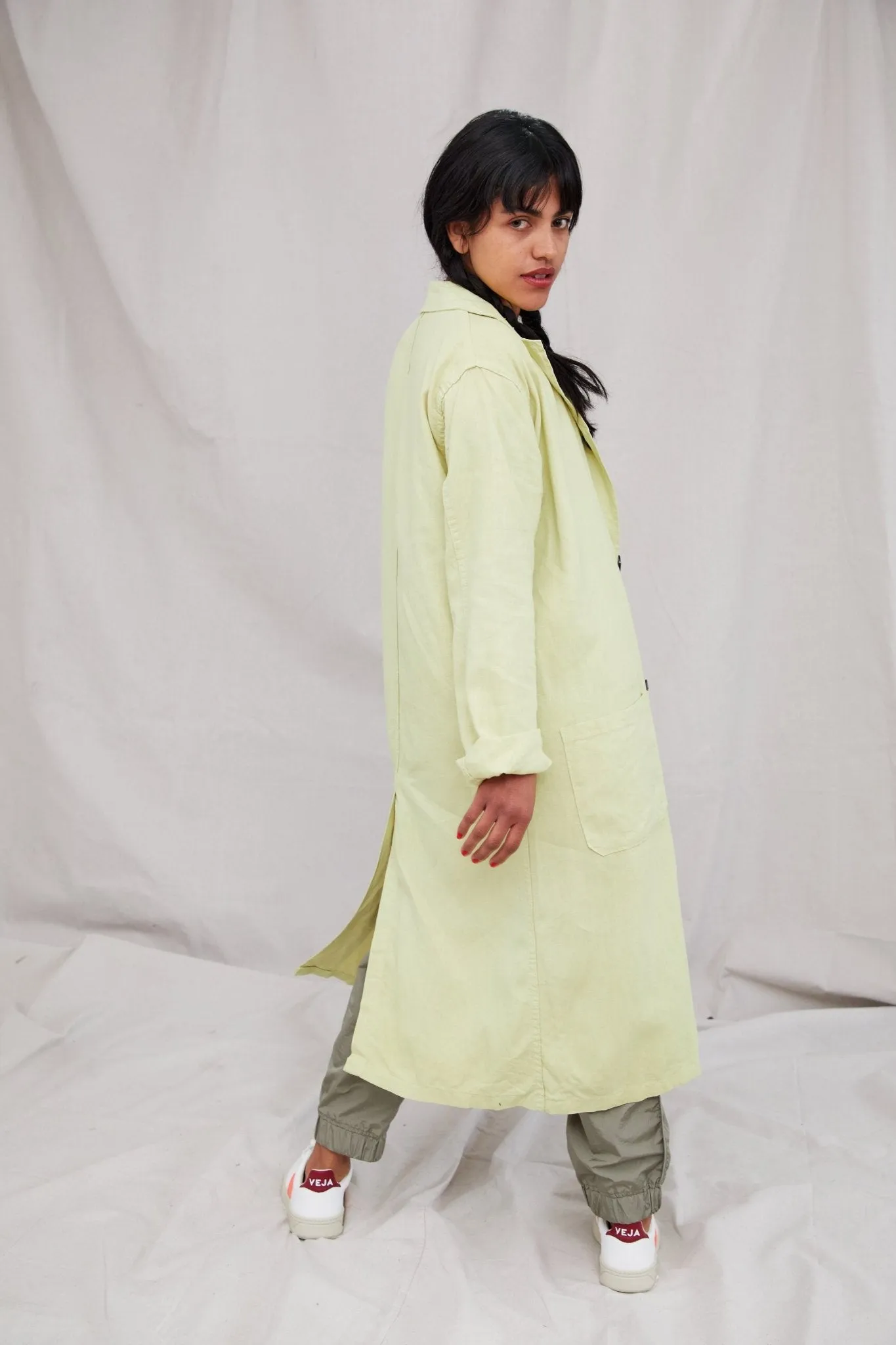 Vintage Linen Trench Coat