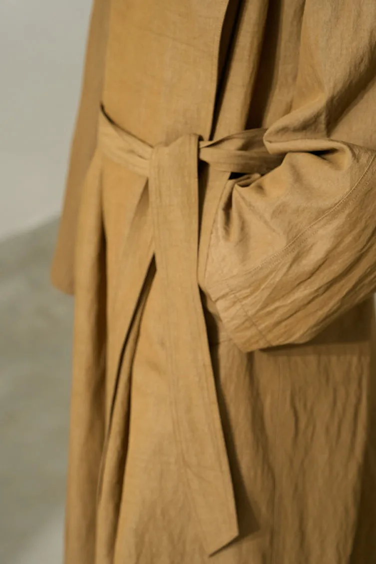 Viscose blend textured spacious trench coat