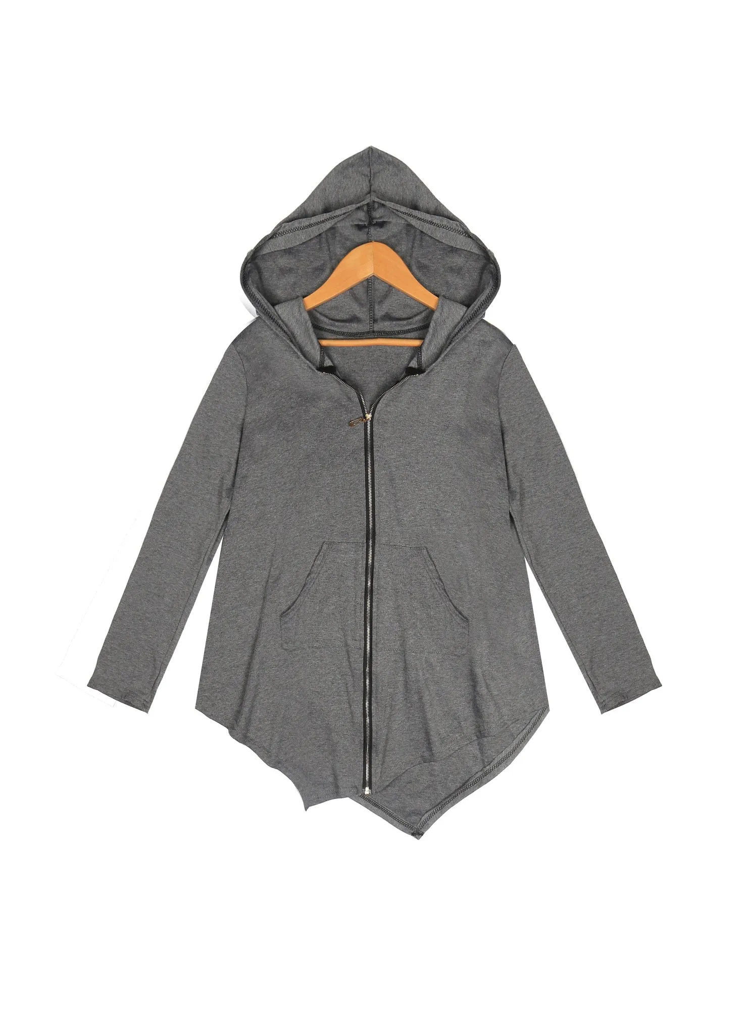 Wealfeel Irregular Cut Hooded Outerwear