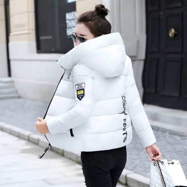 Women DTSTARZG Parkas Winter Coat Casual Thicken Warm Hooded Padded Jackets Female Solid Colorful Styled Outwear Snow Jacket