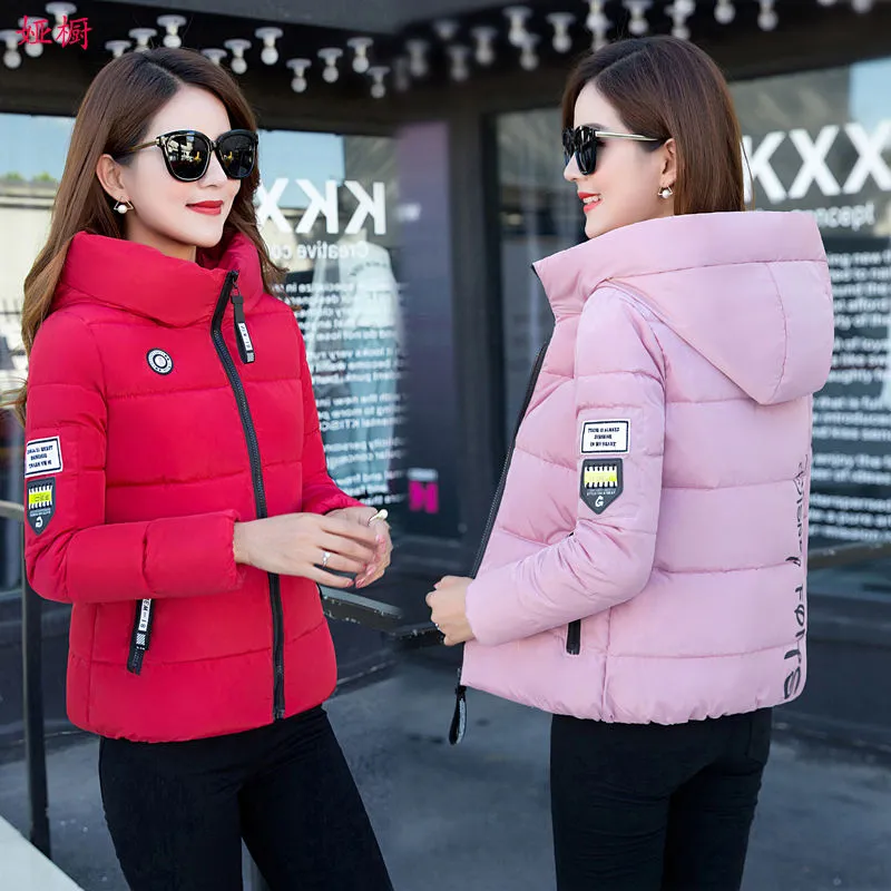 Women DTSTARZG Parkas Winter Coat Casual Thicken Warm Hooded Padded Jackets Female Solid Colorful Styled Outwear Snow Jacket