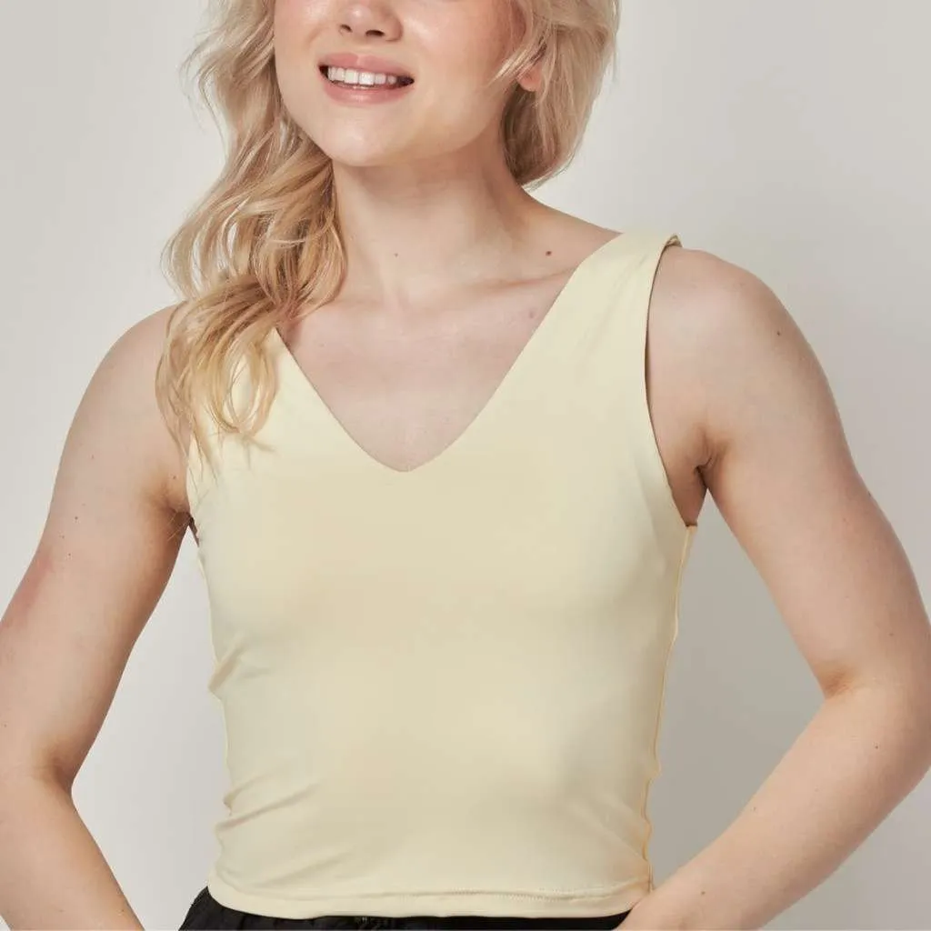 Women's Casual V Neck Crop Top