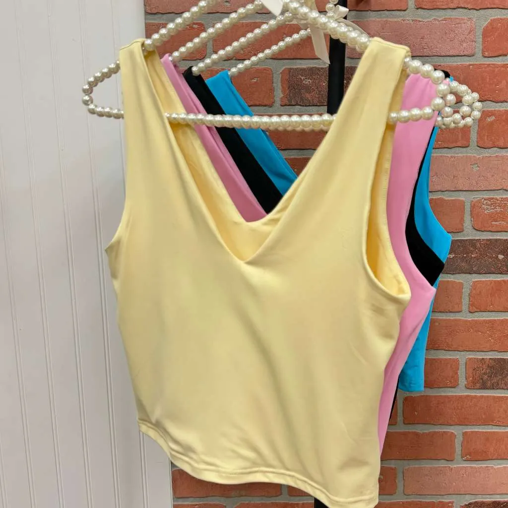 Women's Casual V Neck Crop Top