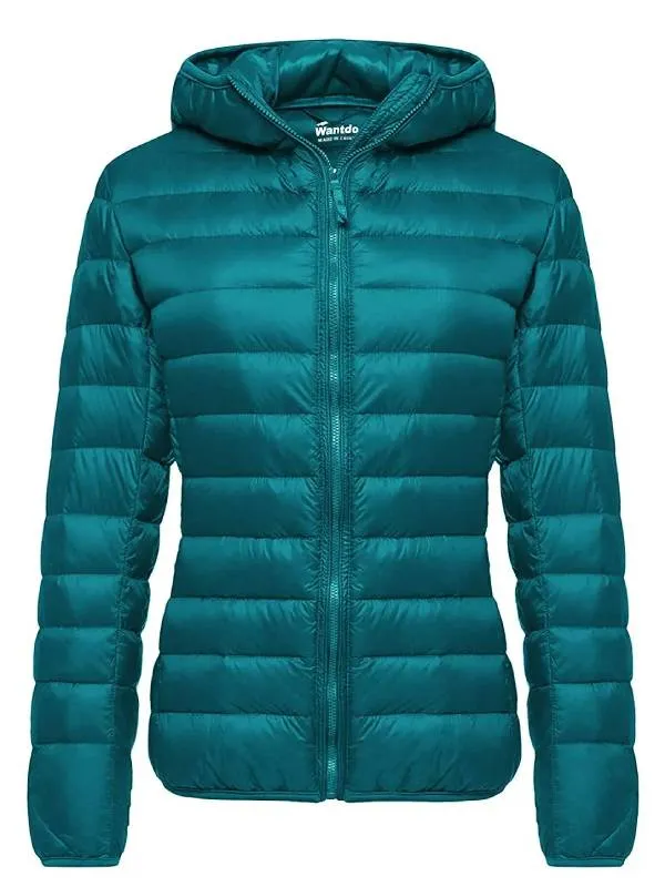 Women's Packable Down Jacket Ultra Lightweight Puffer Coat Short With Hood ThermoLite I