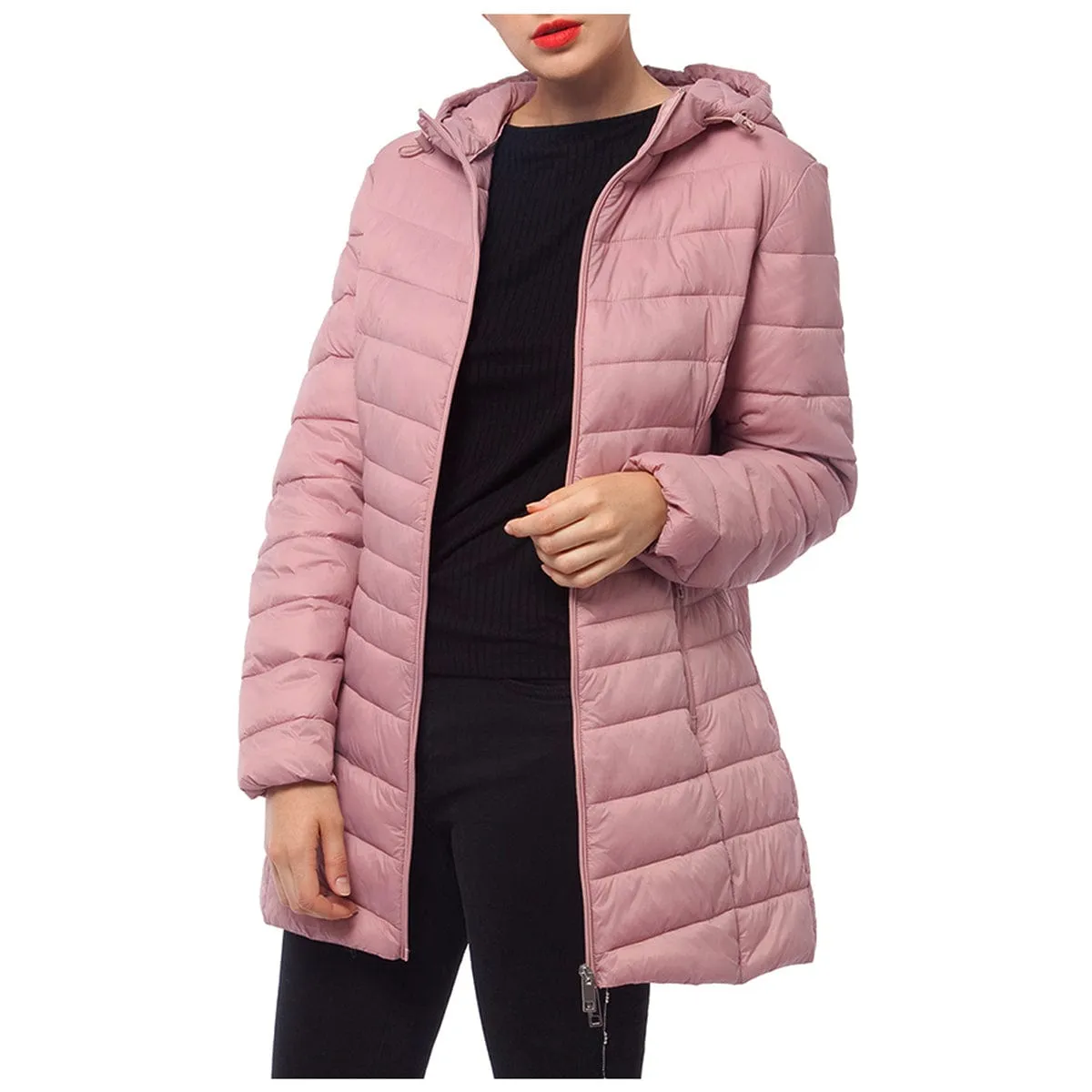 Women's Ultra Light Packable Long Puffer Jacket