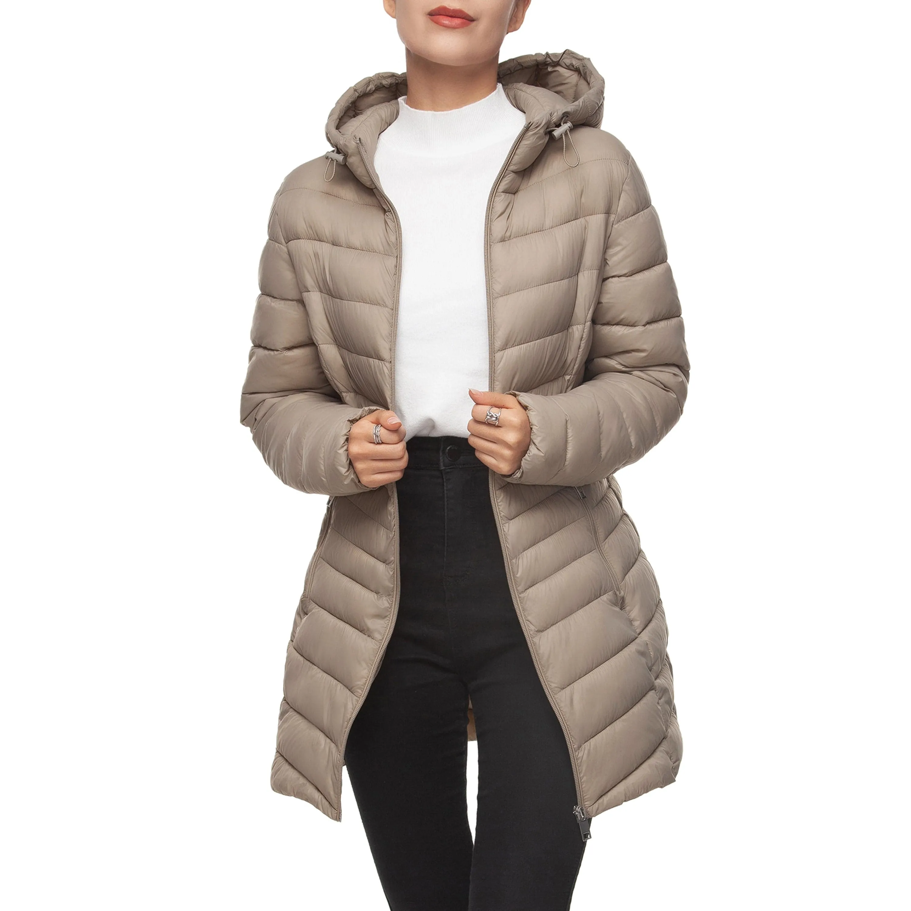 Women's Ultra Light Packable Long Puffer Jacket