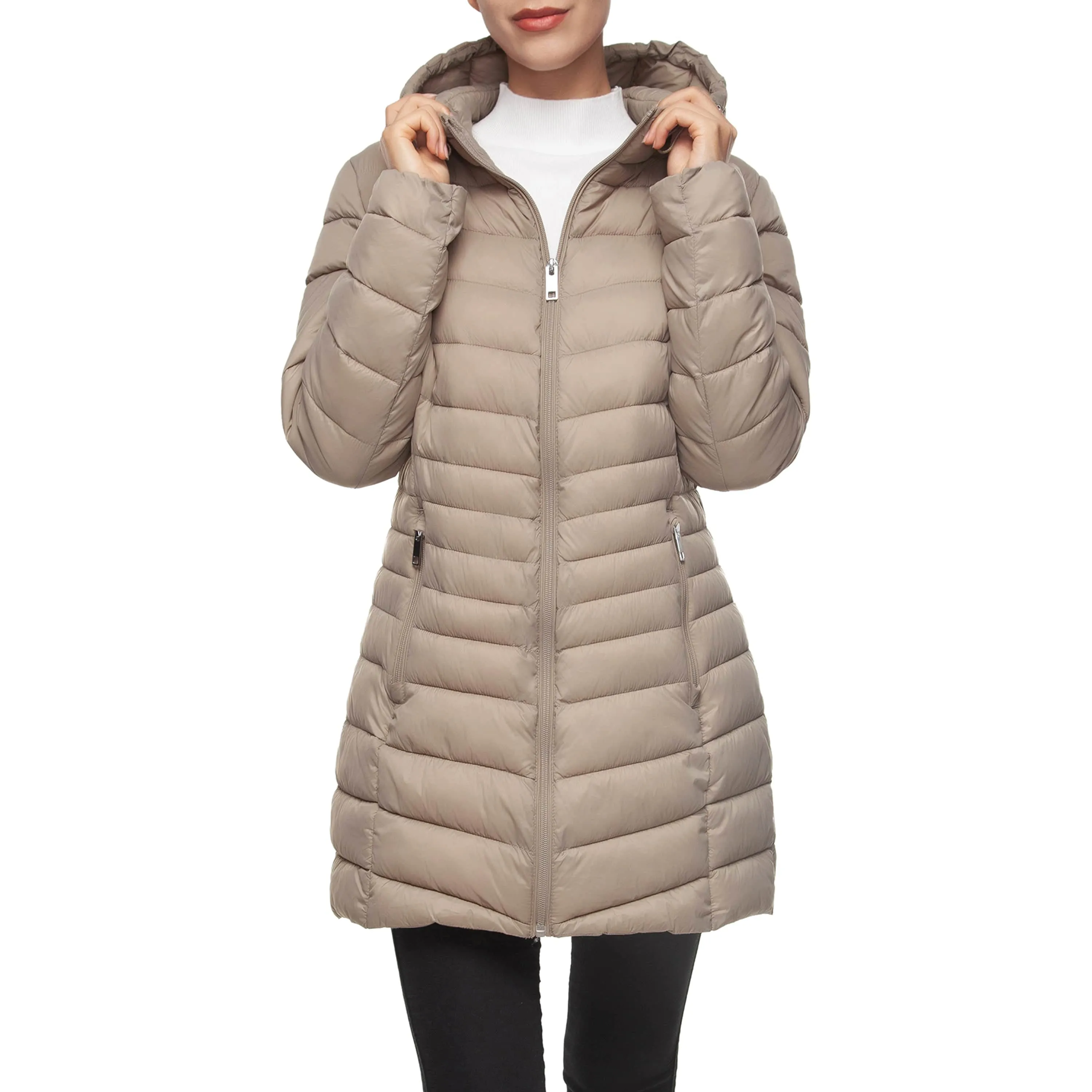 Women's Ultra Light Packable Long Puffer Jacket