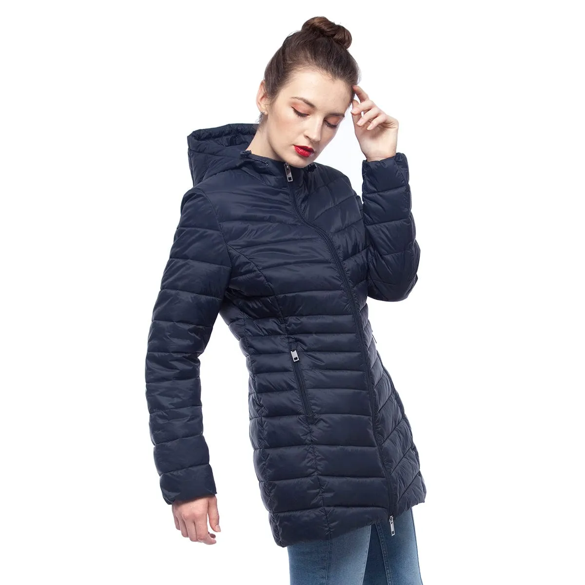 Women's Ultra Light Packable Long Puffer Jacket