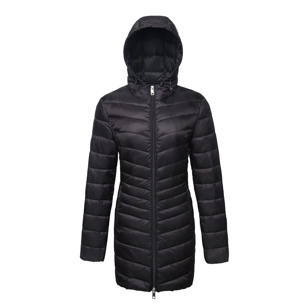 Women's Ultra Light Packable Long Puffer Jacket