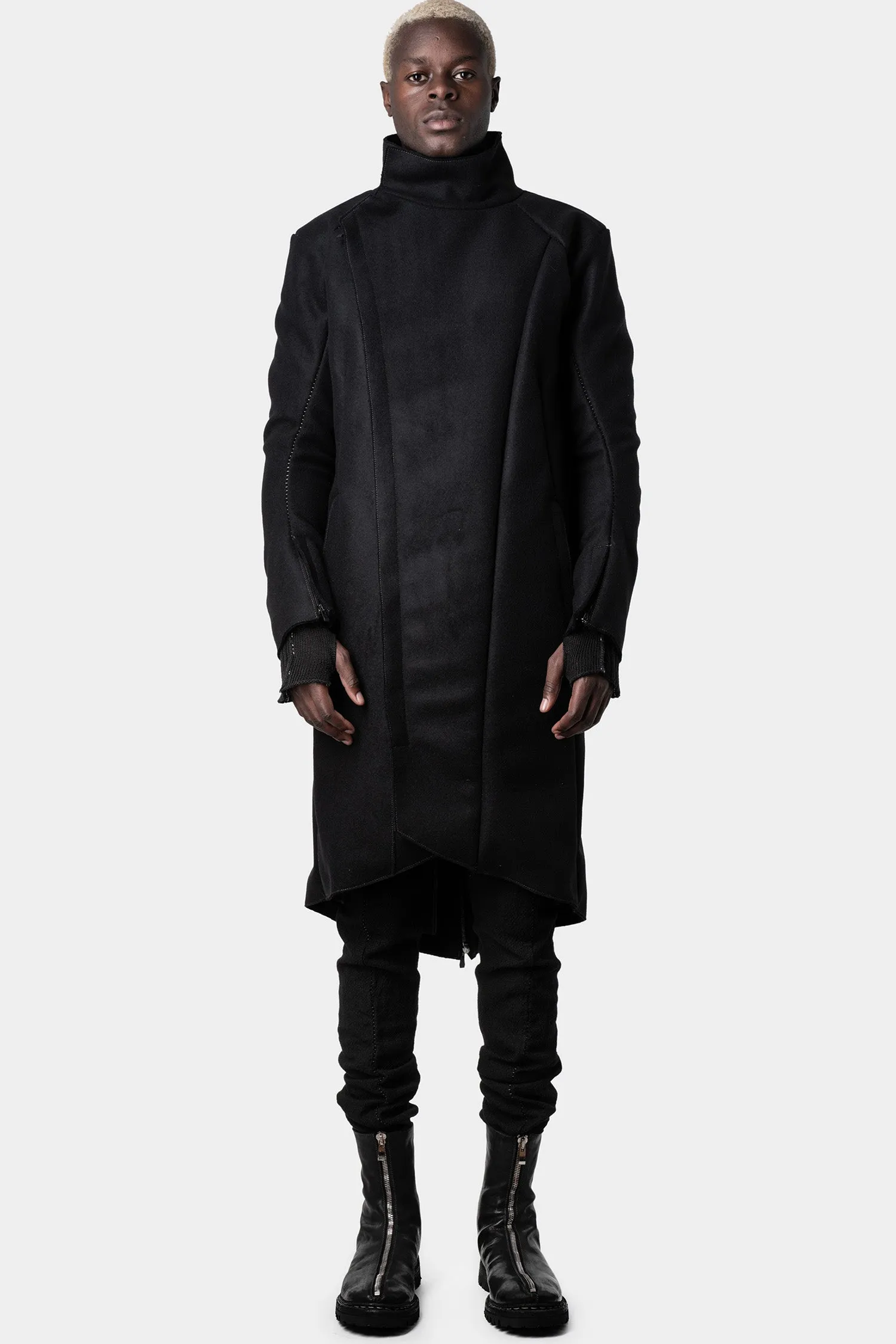 Wool / cashmere moto coat