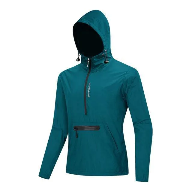 WOSAWE Windproof Cycling Jackets Hooded Men Riding Waterproof Cycle Clothing