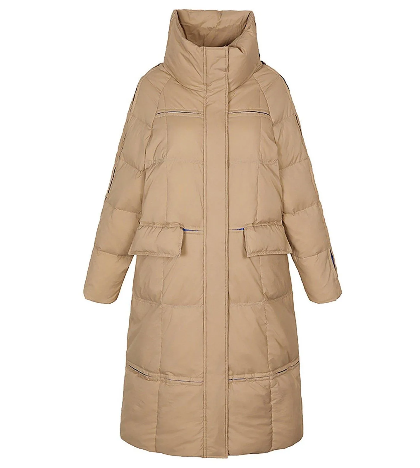 Zip Down Puffer Midi Coat