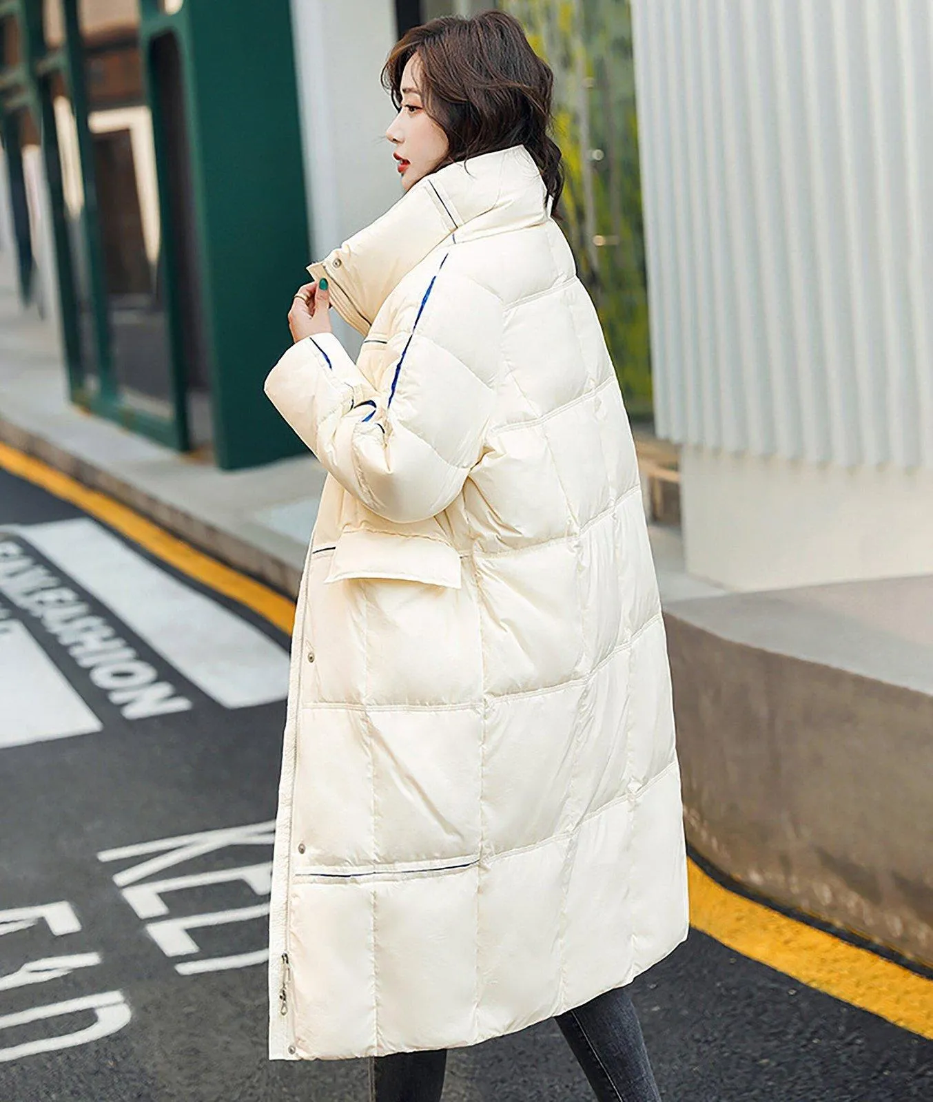 Zip Down Puffer Midi Coat